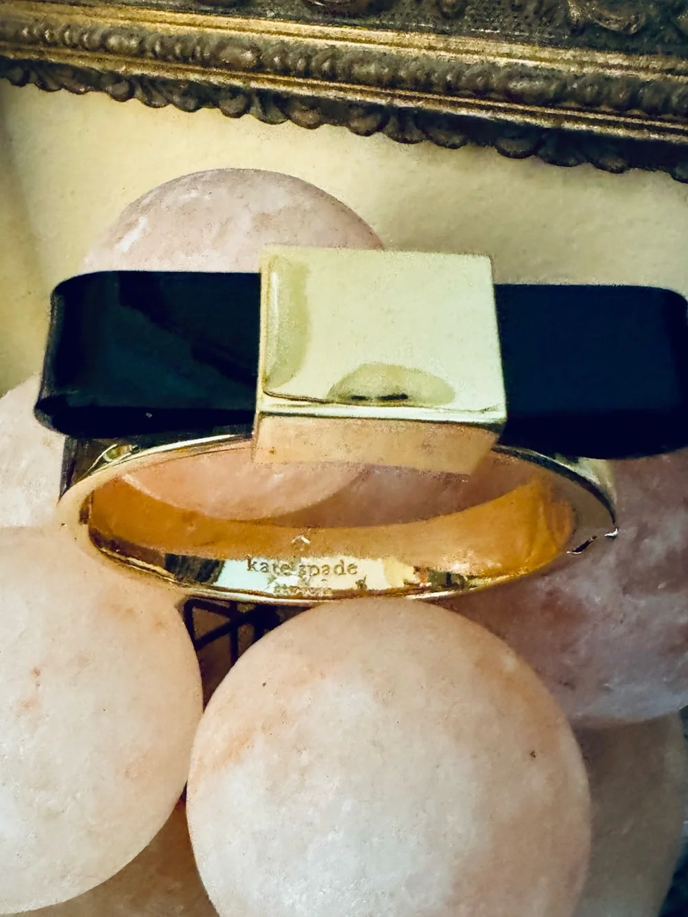 kate spade Black and Gold Bow Hinged Bracelet Bangle - Picture 8 of 8